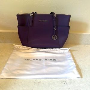 Michael kors deep purple tote